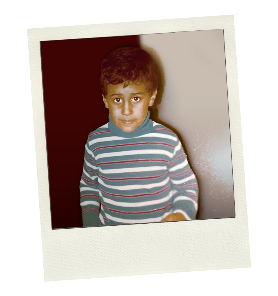 Old picture of a child Ronald Paredes at aproxiamtely 6 or 7 years old